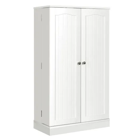 2-Door Kitchen Storage Cabinet Pantry Cabinet with 6 Adjustable Shelves-White