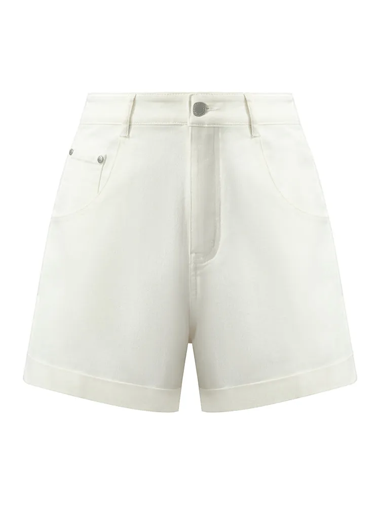 A-Line Folded Hem Women Shorts