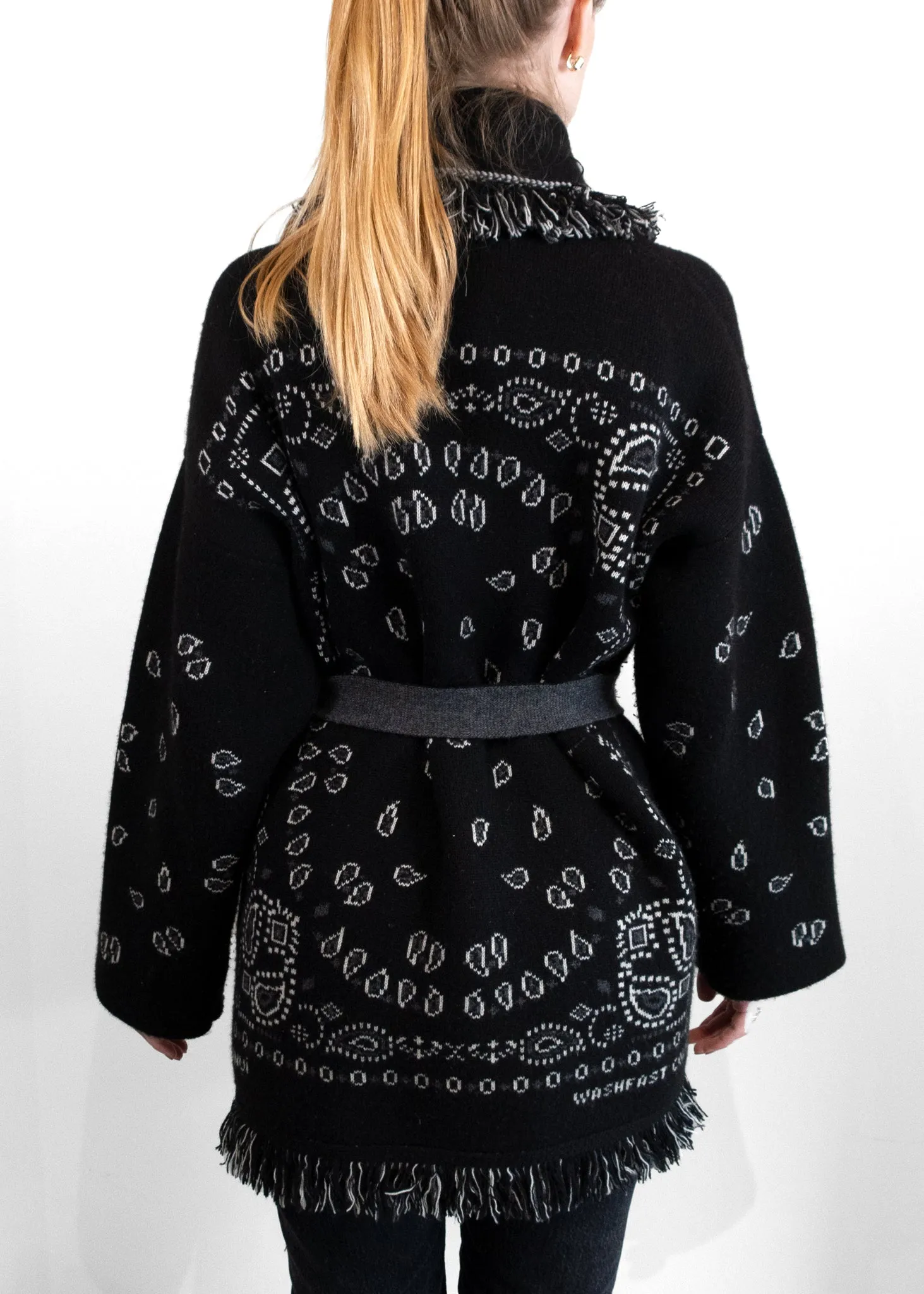 Alanui Black Bandana Cardigan