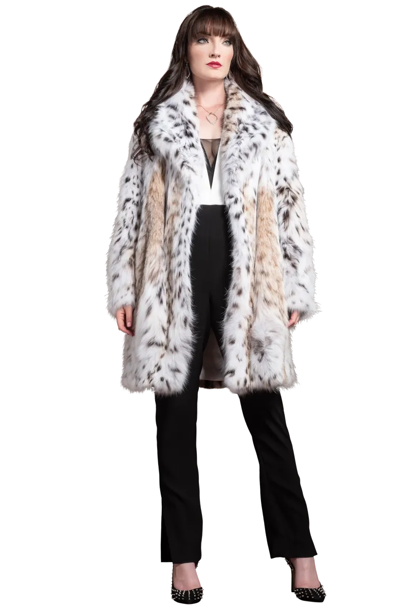 American Semi-Belly Mid-Length Lynx Fur Coat