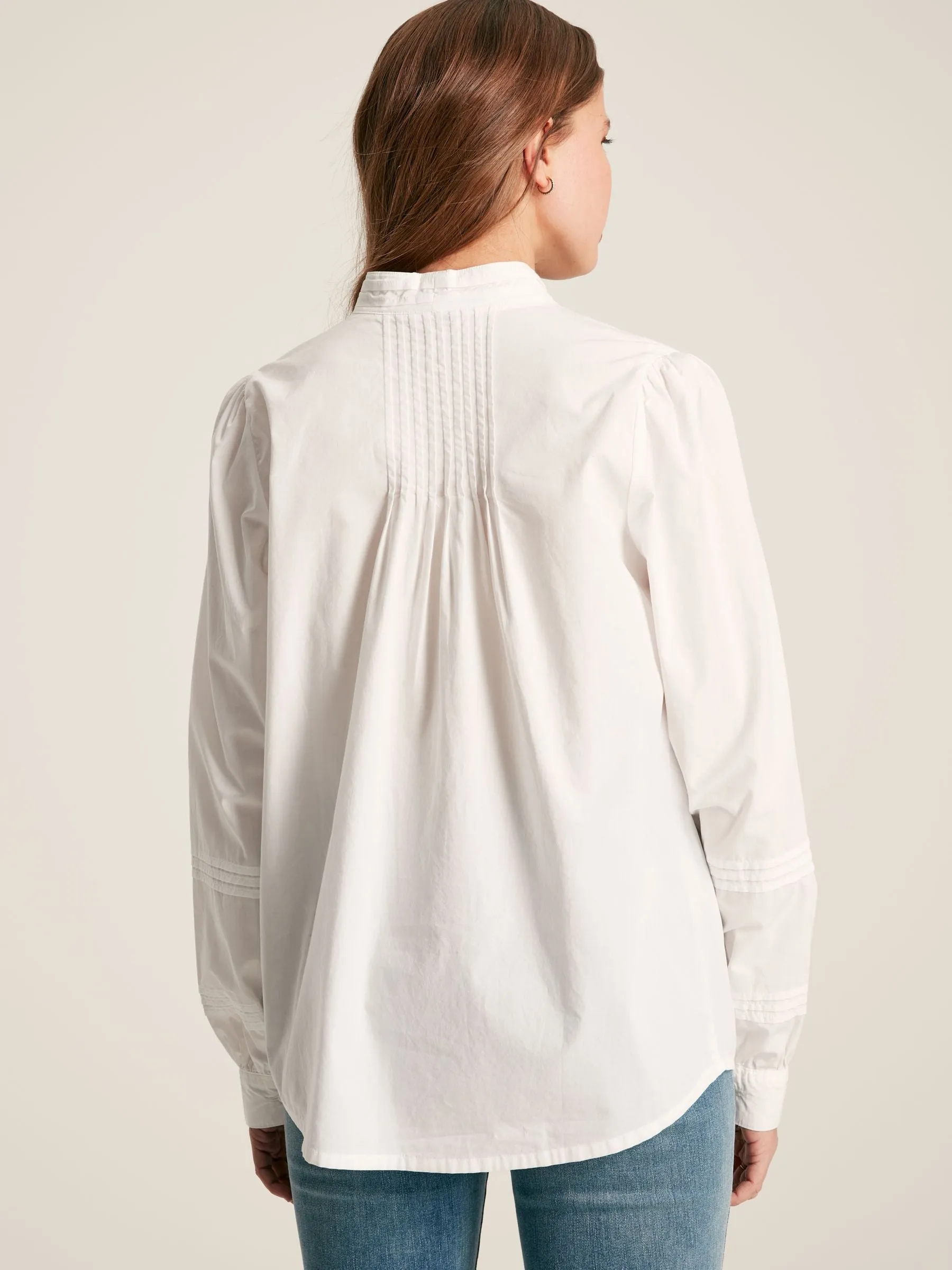 Arabella Chalk White Pleated Blouse