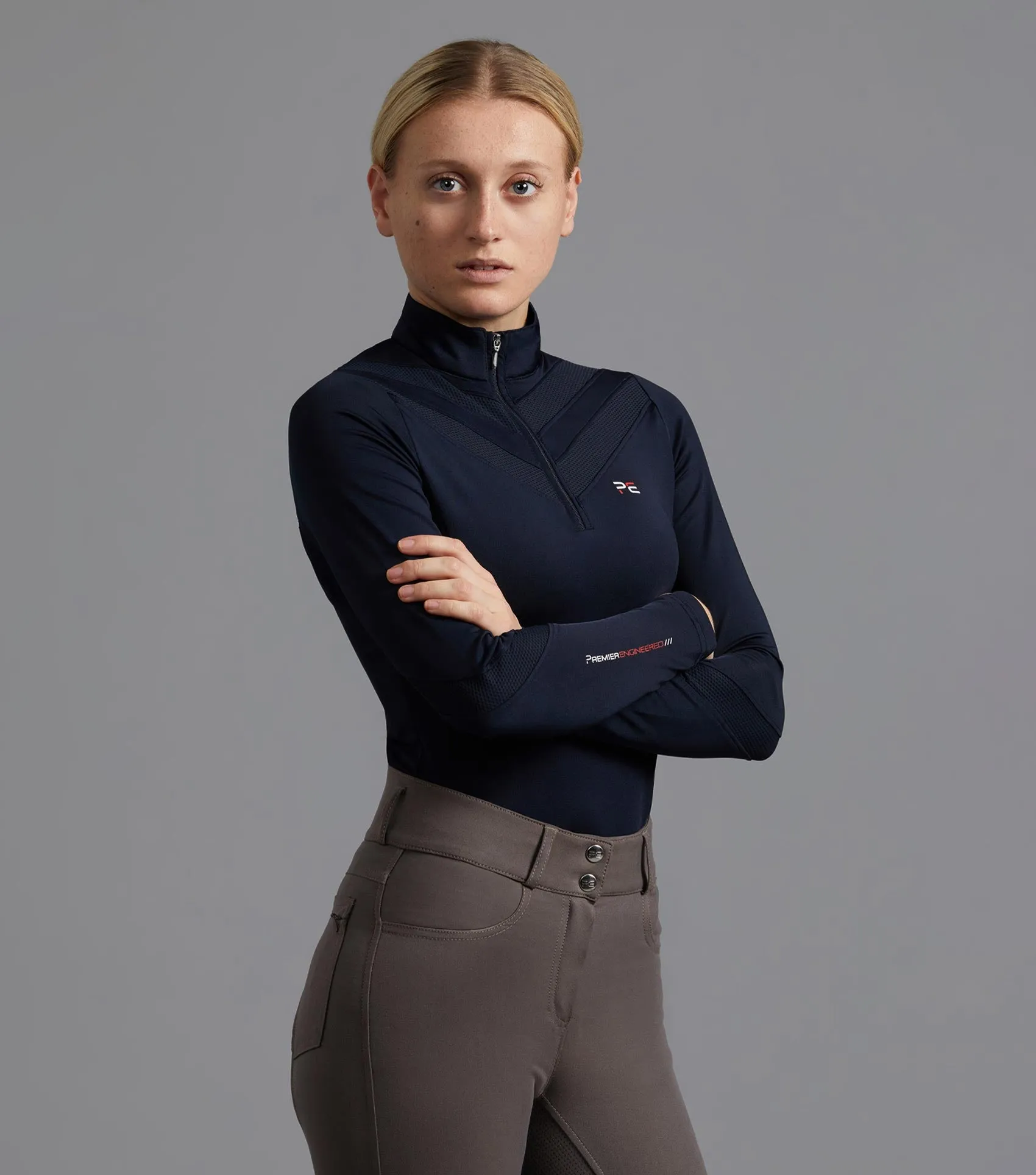 Arclos Ladies Technical Long Sleeve Riding Top Navy