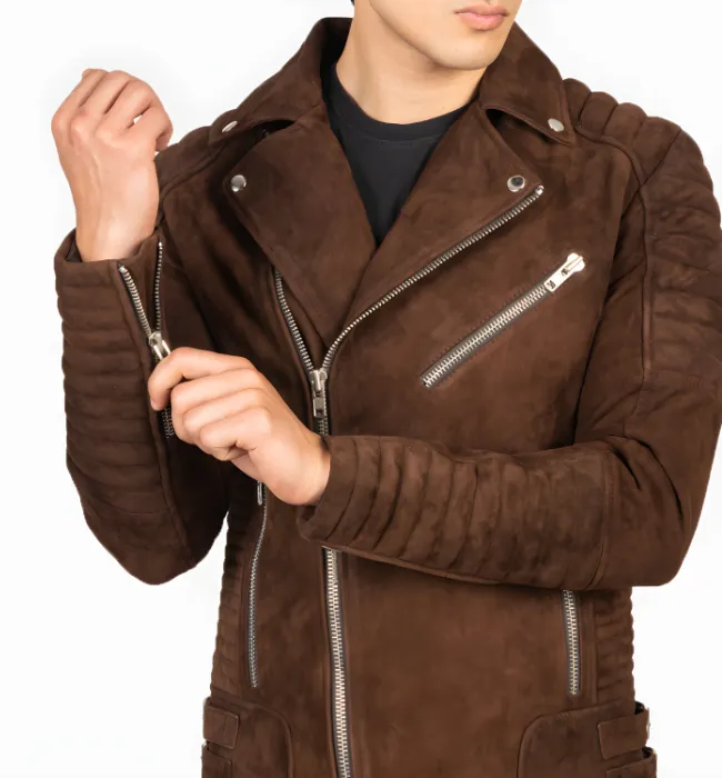 Armand Mocha Suede Biker Jacket