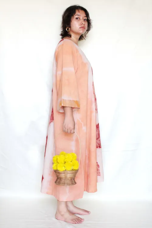 Bageeya “Rani Rang ” Natural Dyed Handcrafted Organic Cotton Button Down Dress