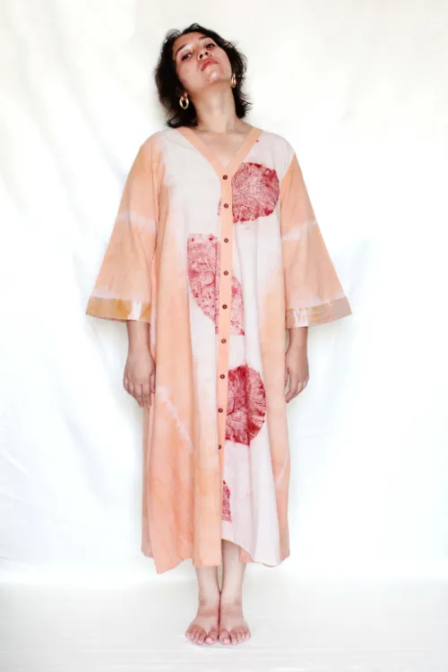 Bageeya “Rani Rang ” Natural Dyed Handcrafted Organic Cotton Button Down Dress