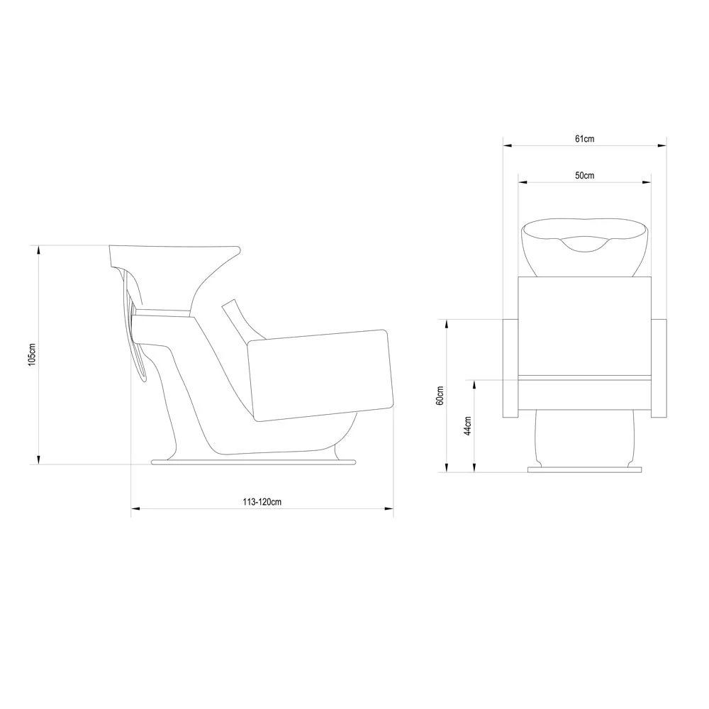 Beauty Salon Backwash basin adjustable chair Takaran