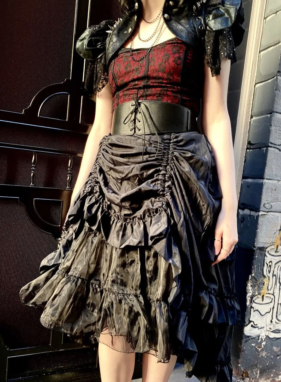 Black High-Low Steampunk Skirt