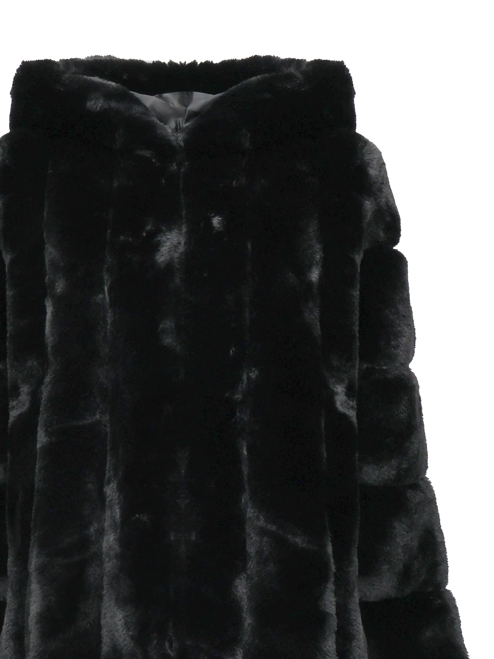 Black Oversized Eco Fur Coat