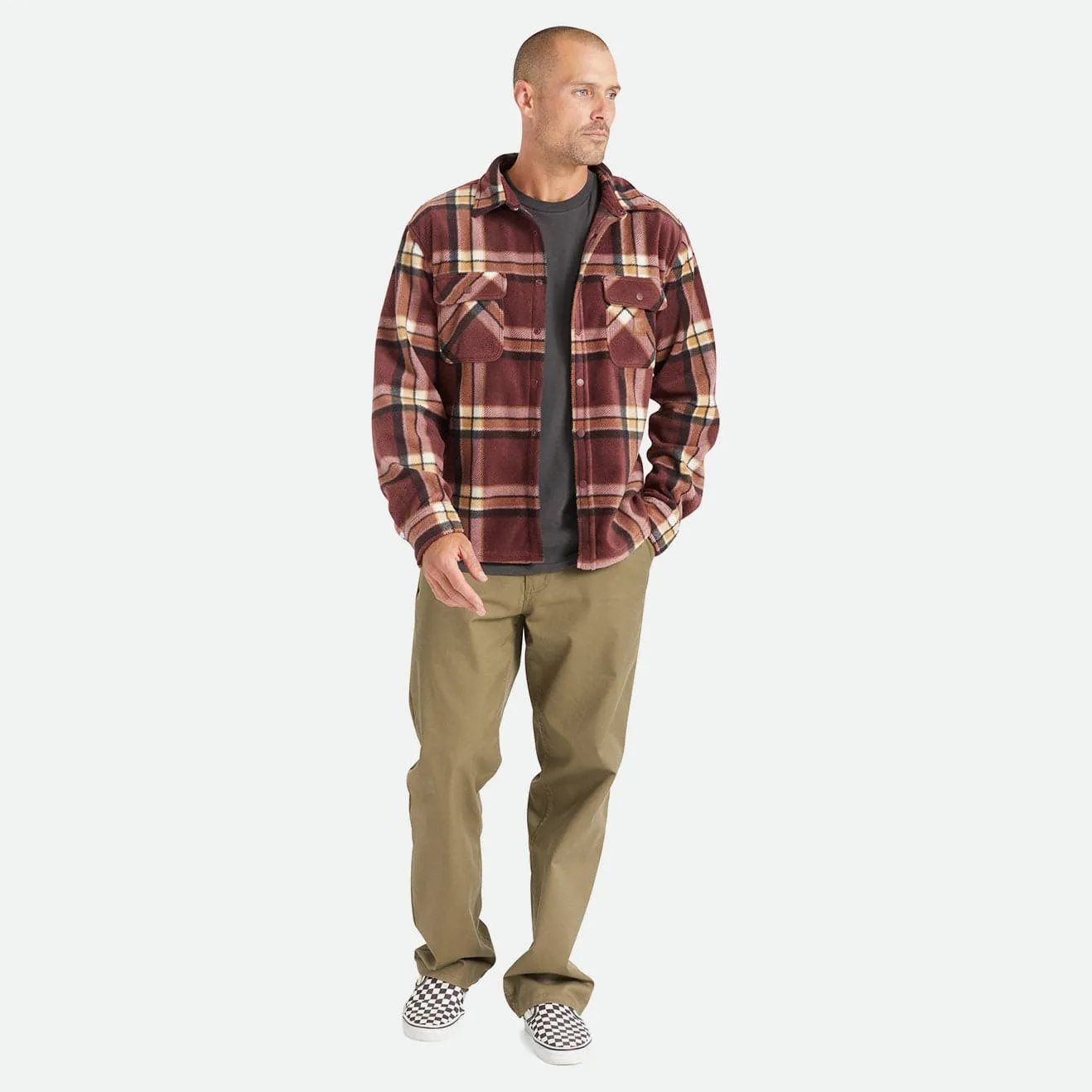 BOWERY L/S ARCTIC STRETCH FLEECE - MAHOGANY PLAID