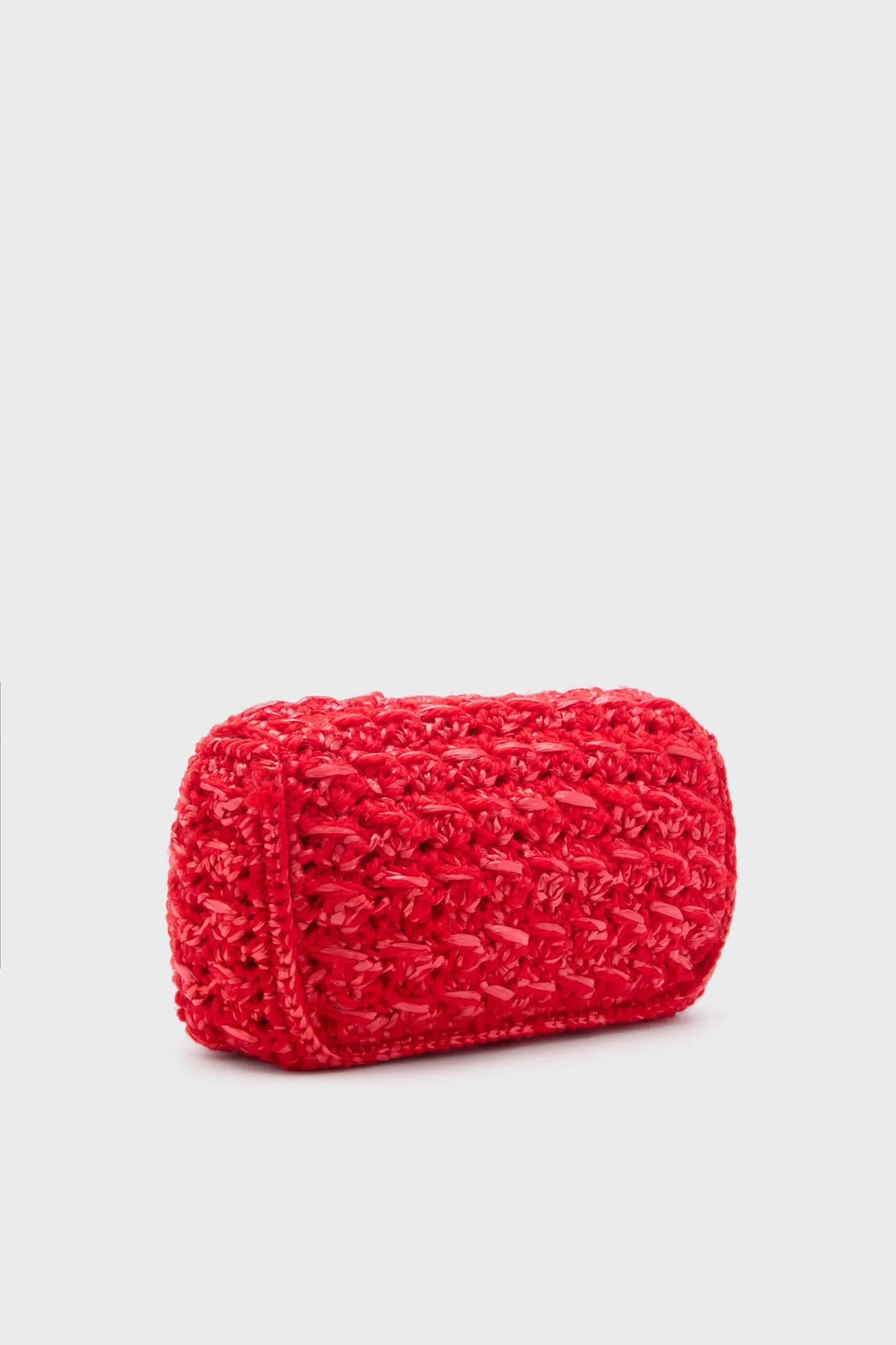 Bright Red Woven Shoulder Bag