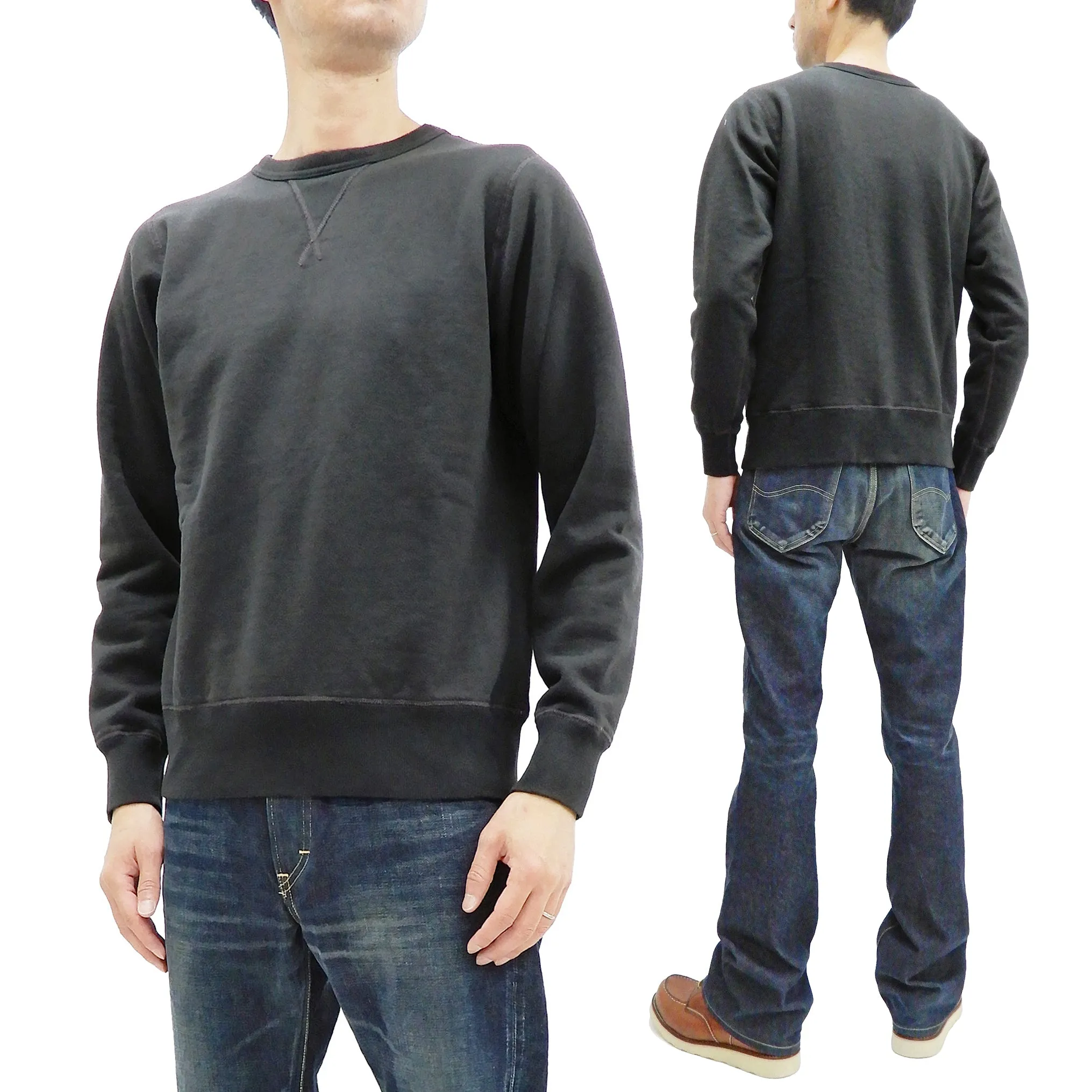 Buzz Rickson Plain Sweatshirt Men's Loop-wheeled Vintage Style BR65622 Faded-Black