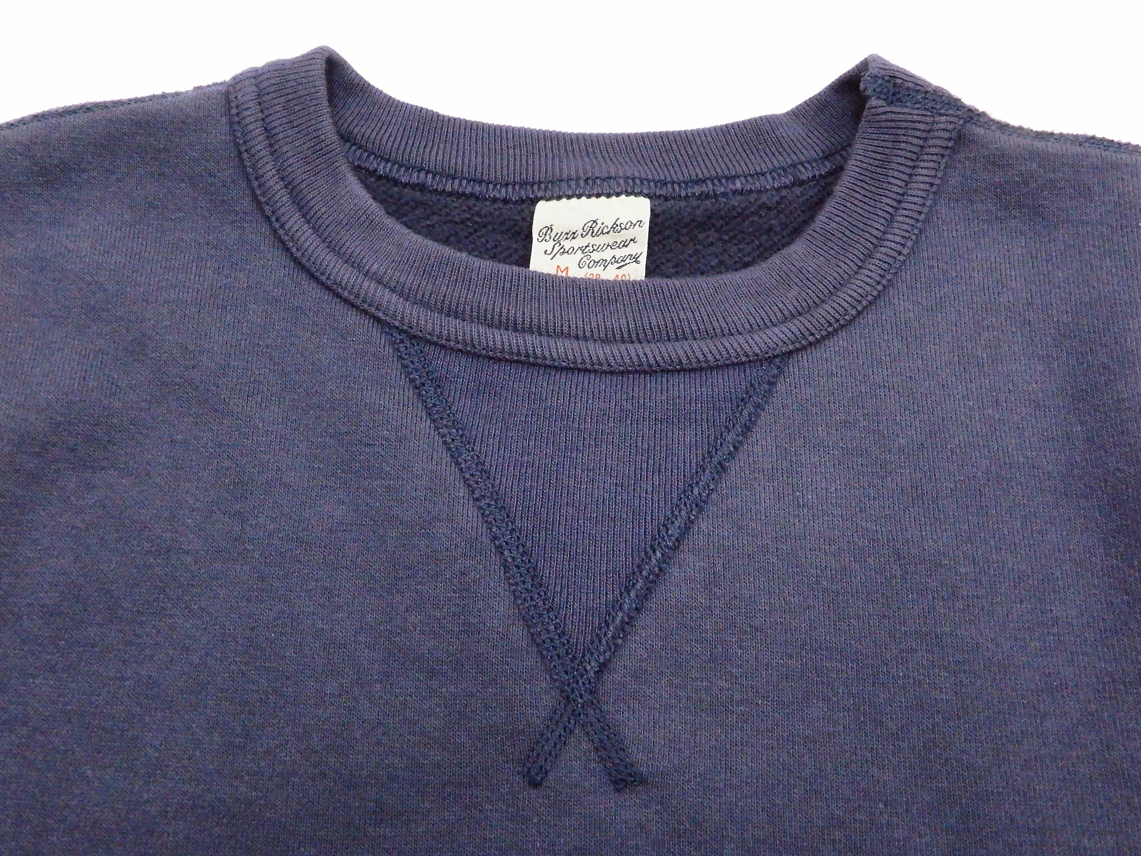 Buzz Rickson Plain Sweatshirt Men's Loop-wheeled Vintage Style BR65622 Faded-Navy-Blue