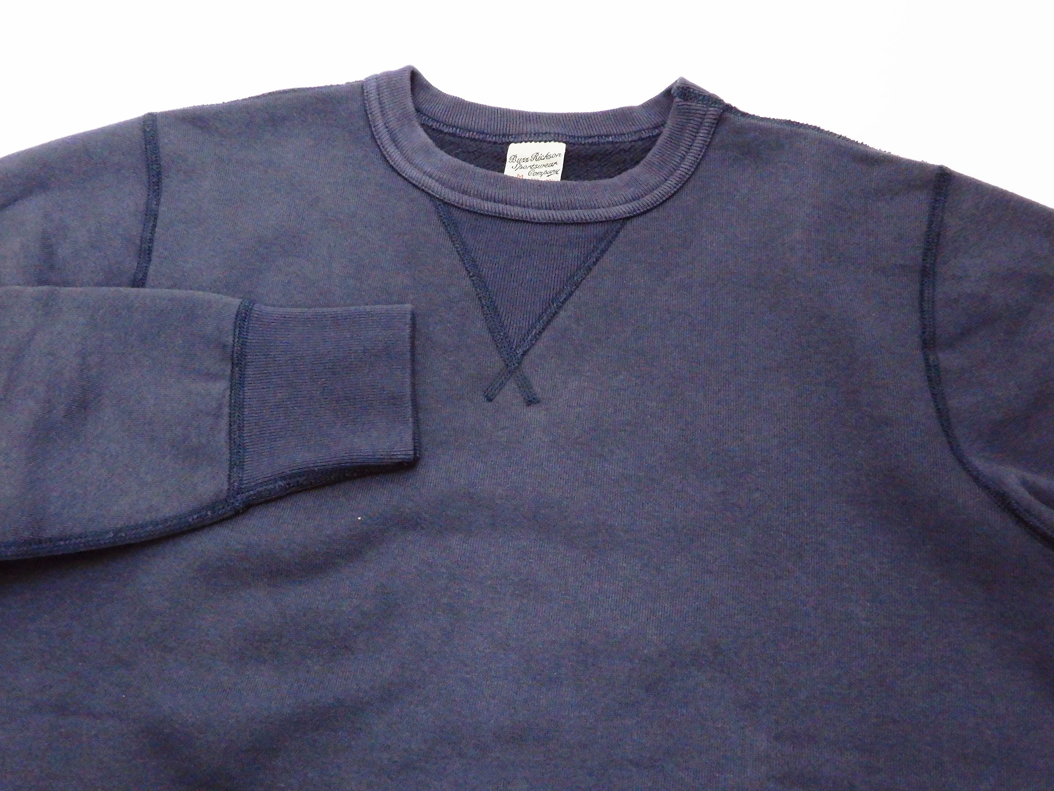 Buzz Rickson Plain Sweatshirt Men's Loop-wheeled Vintage Style BR65622 Faded-Navy-Blue