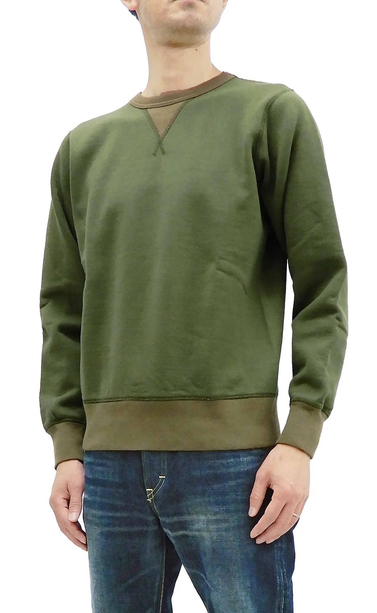 Buzz Rickson Plain Sweatshirt Men's Loop-wheeled Vintage Style BR65622 Faded-Olive