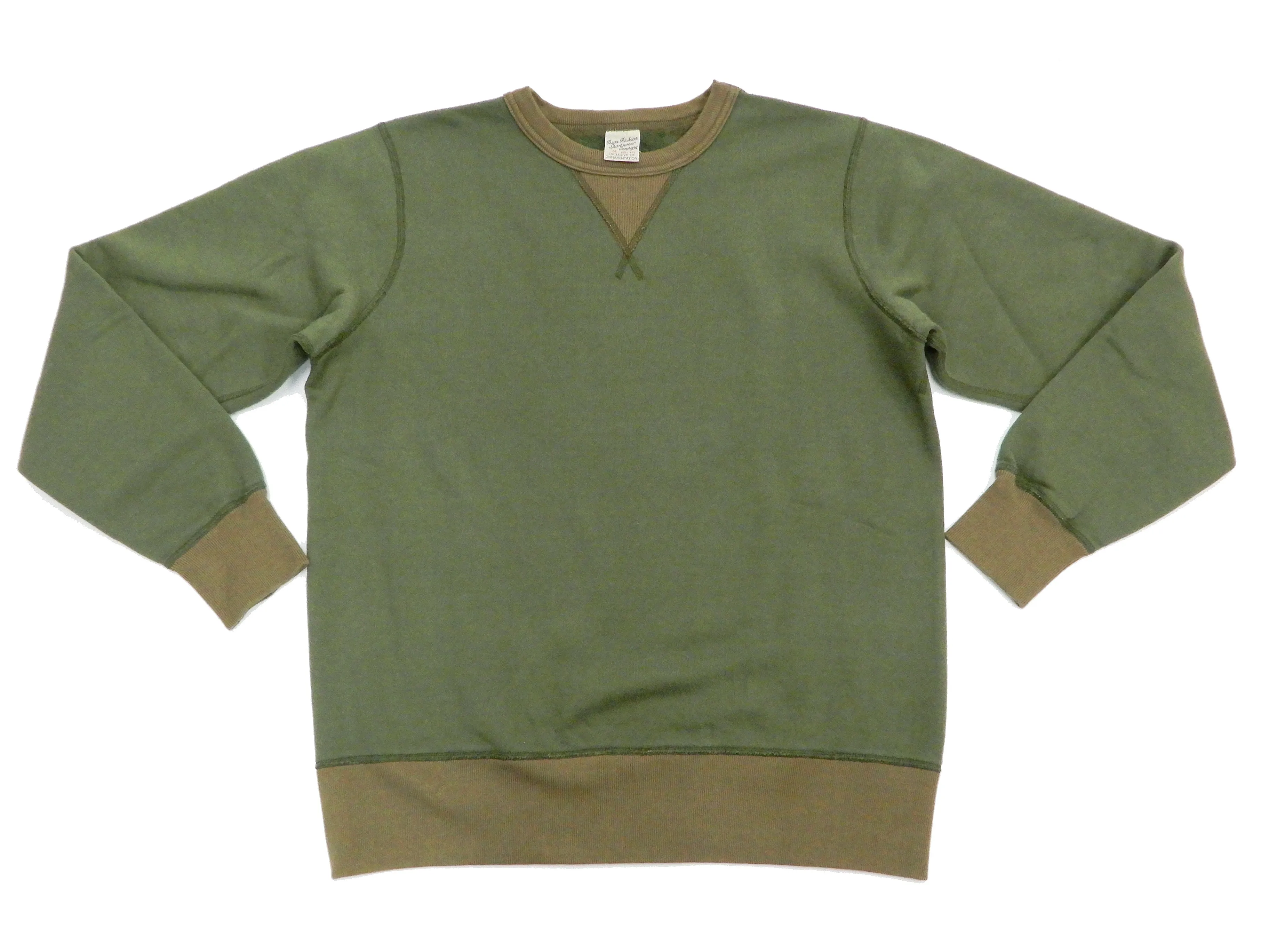 Buzz Rickson Plain Sweatshirt Men's Loop-wheeled Vintage Style BR65622 Faded-Olive