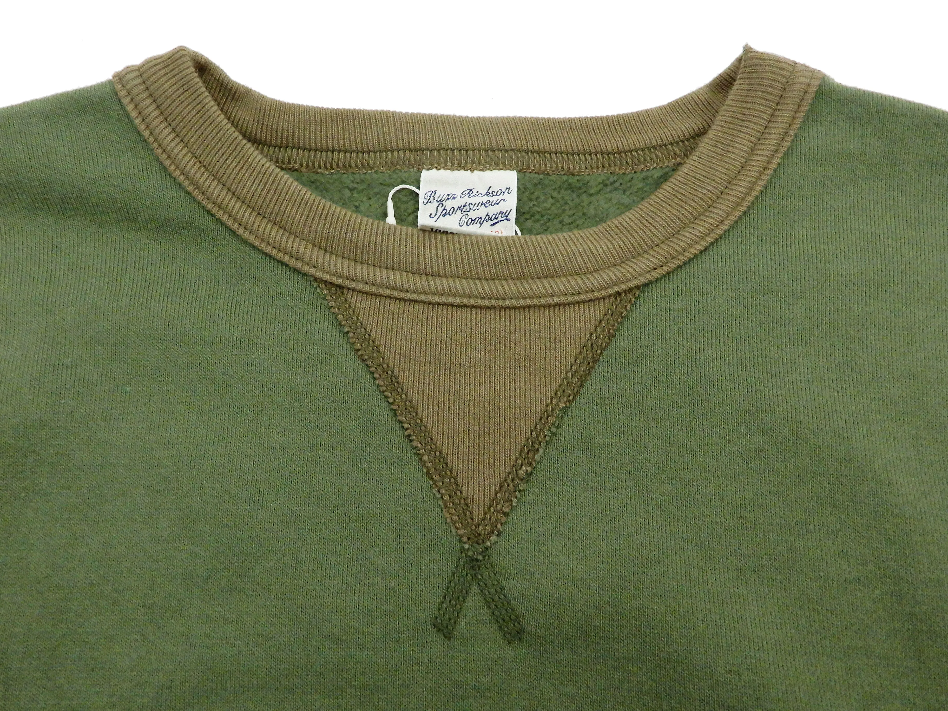 Buzz Rickson Plain Sweatshirt Men's Loop-wheeled Vintage Style BR65622 Faded-Olive