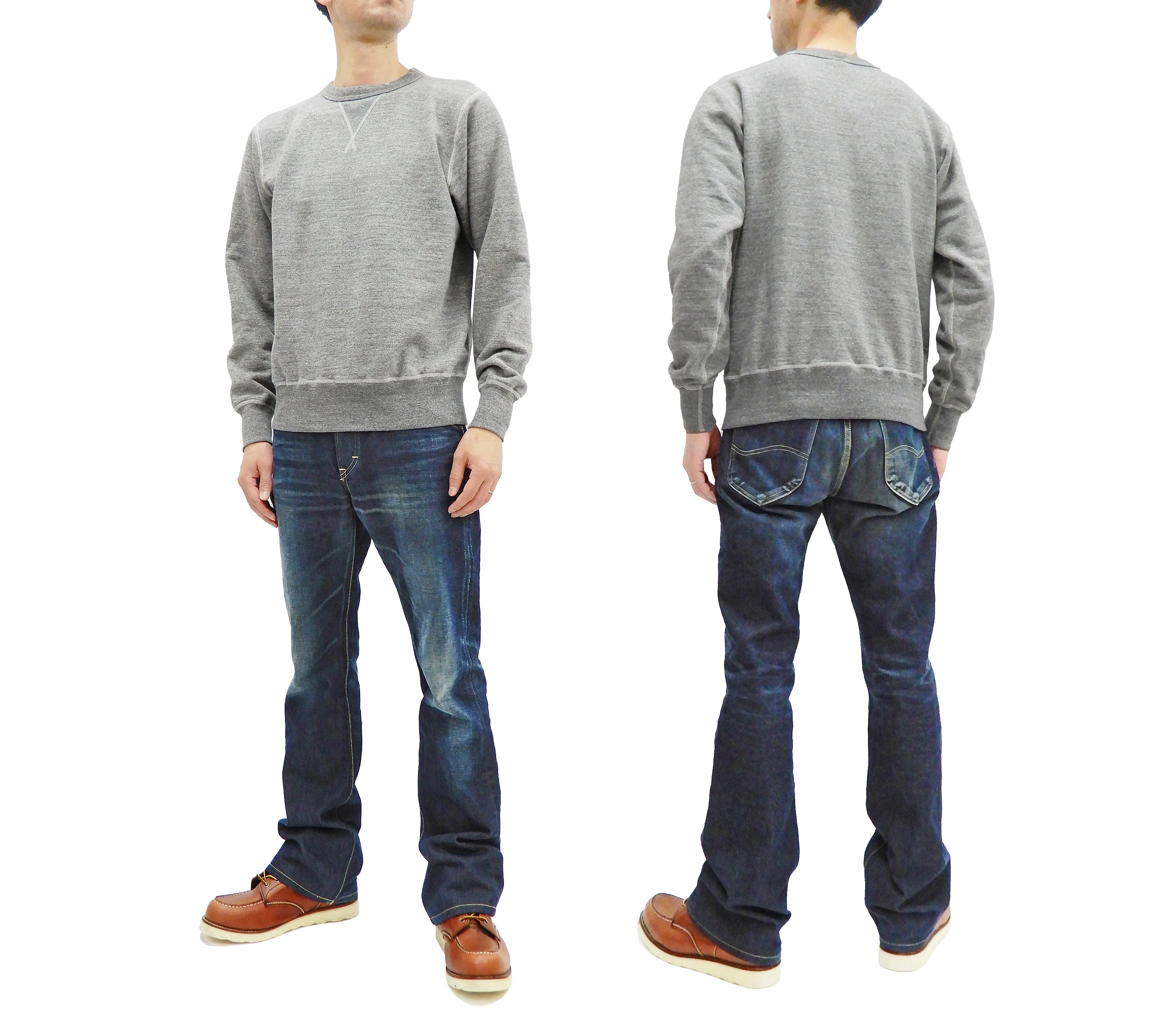 Buzz Rickson Plain Sweatshirt Men's Loop-wheeled Vintage Style BR65622 Heather-Gray