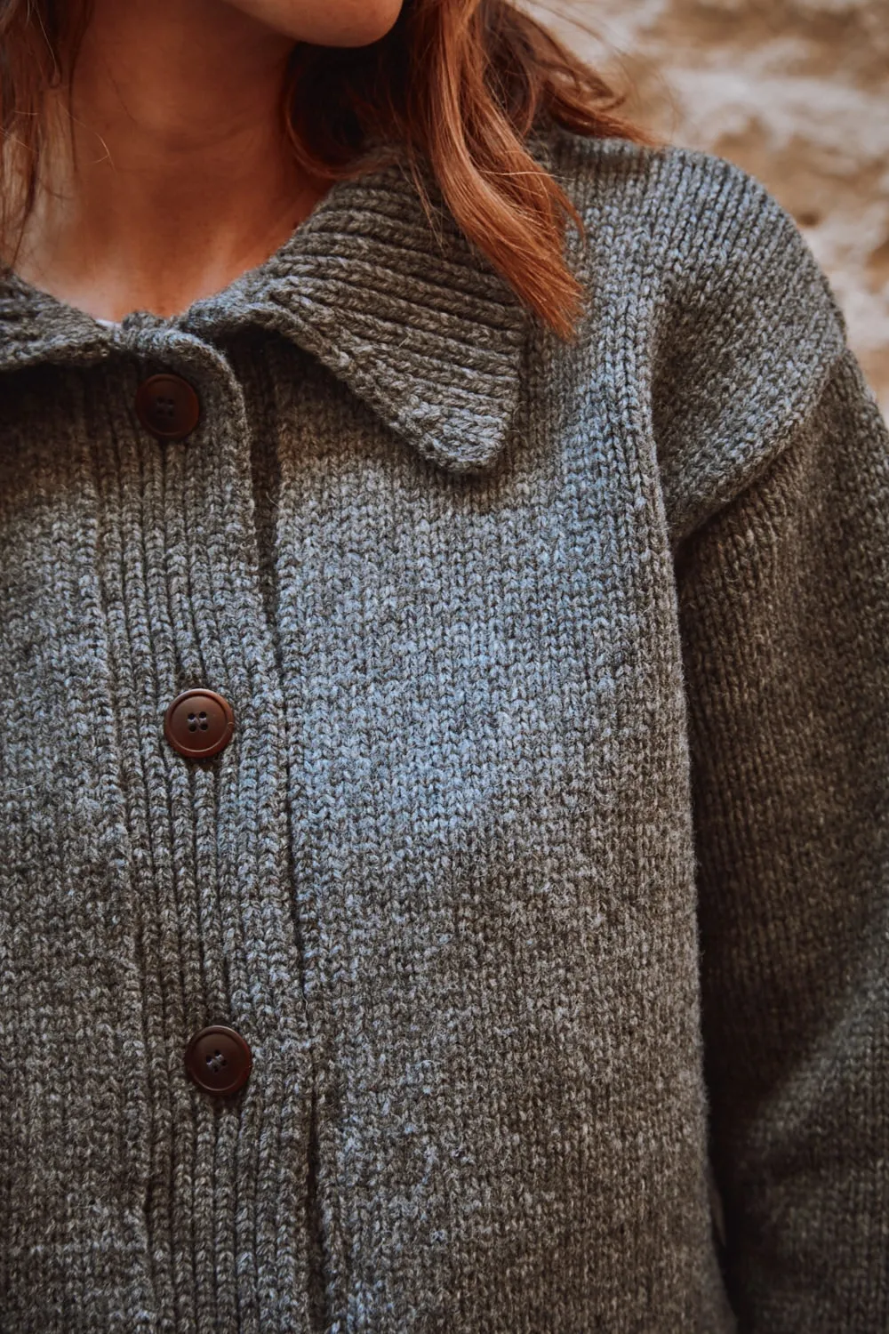 CALAMITY Knit Jacket in Merino Wool - Ash Grey