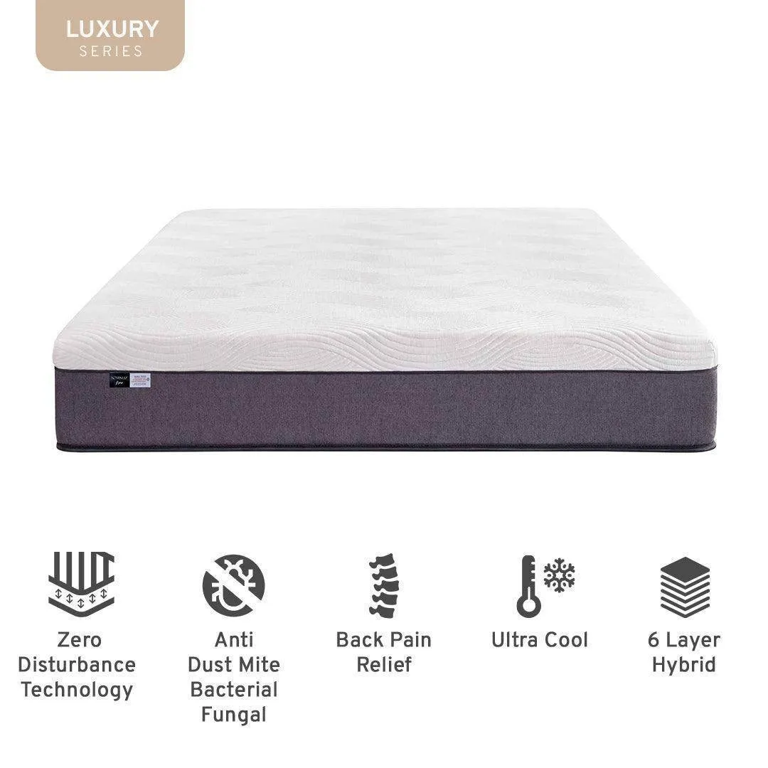 Campo Fabric Bed Frame (Water Repellent)   Somnuz™ Luxe Hybrid Cooling Mattress