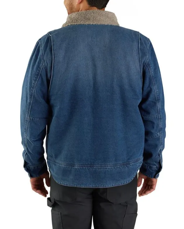 Carhartt Mens Relaxed Fit Denim Sherpa Lined Jacket