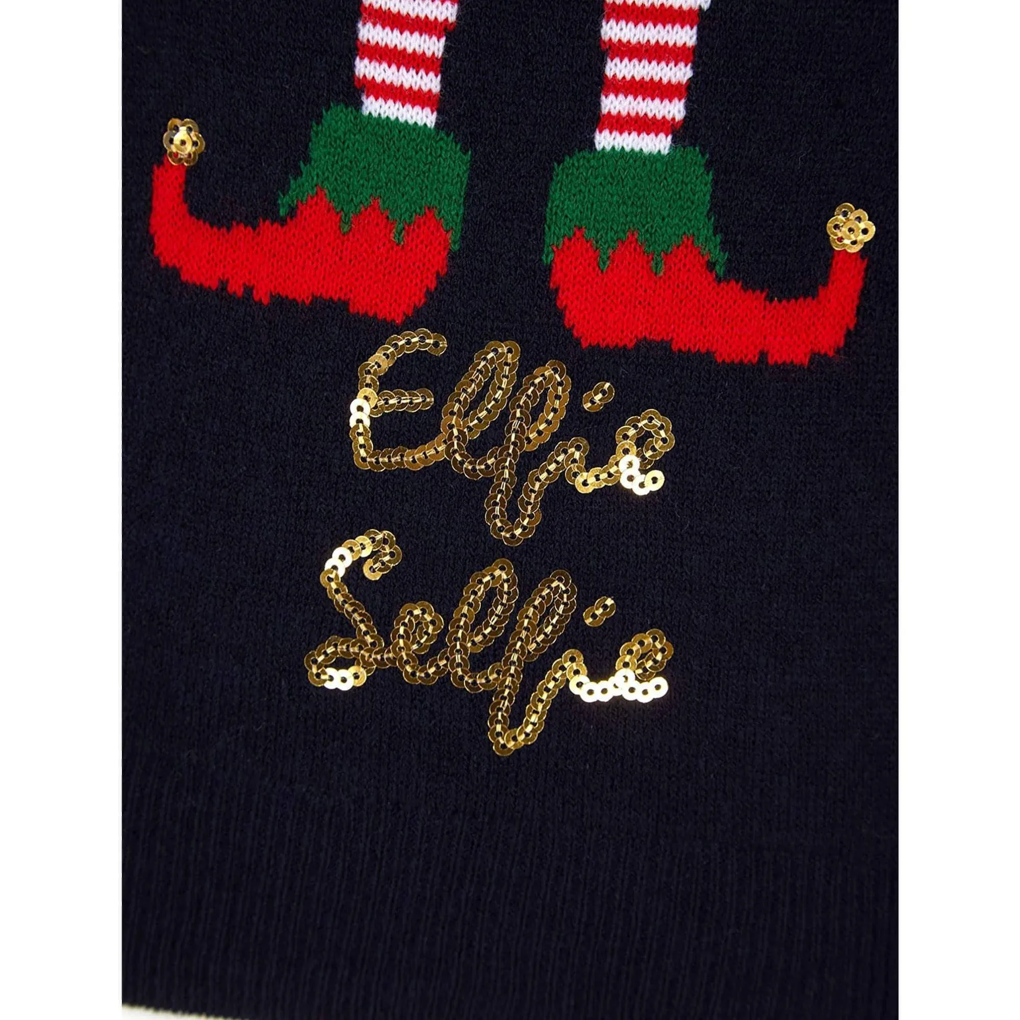 Christmas Elfie Selfie Junior Christmas Jumper - Navy