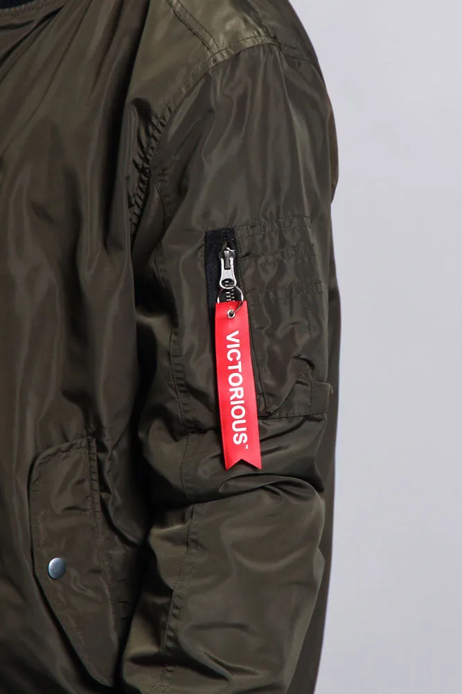 Contrast Lightweight Bomber Flight Jacket