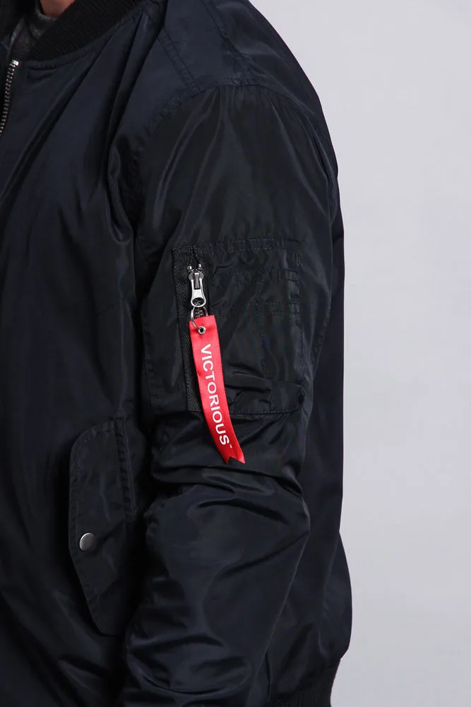 Contrast Lightweight Bomber Flight Jacket