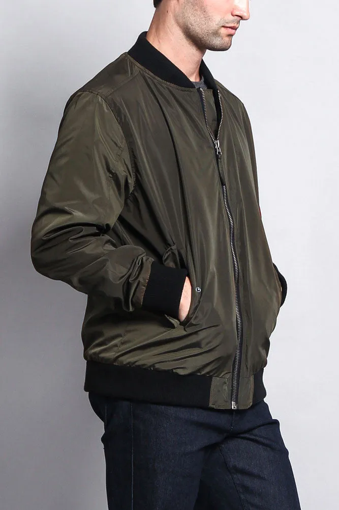 Contrast Lightweight Bomber Flight Jacket