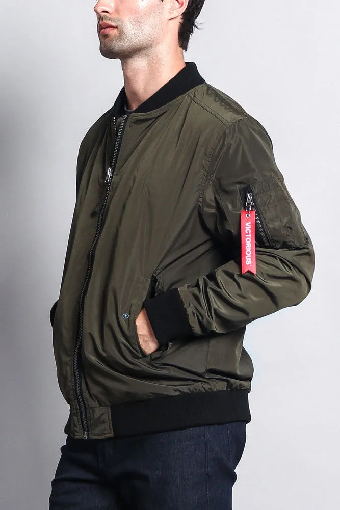 Contrast Lightweight Bomber Flight Jacket