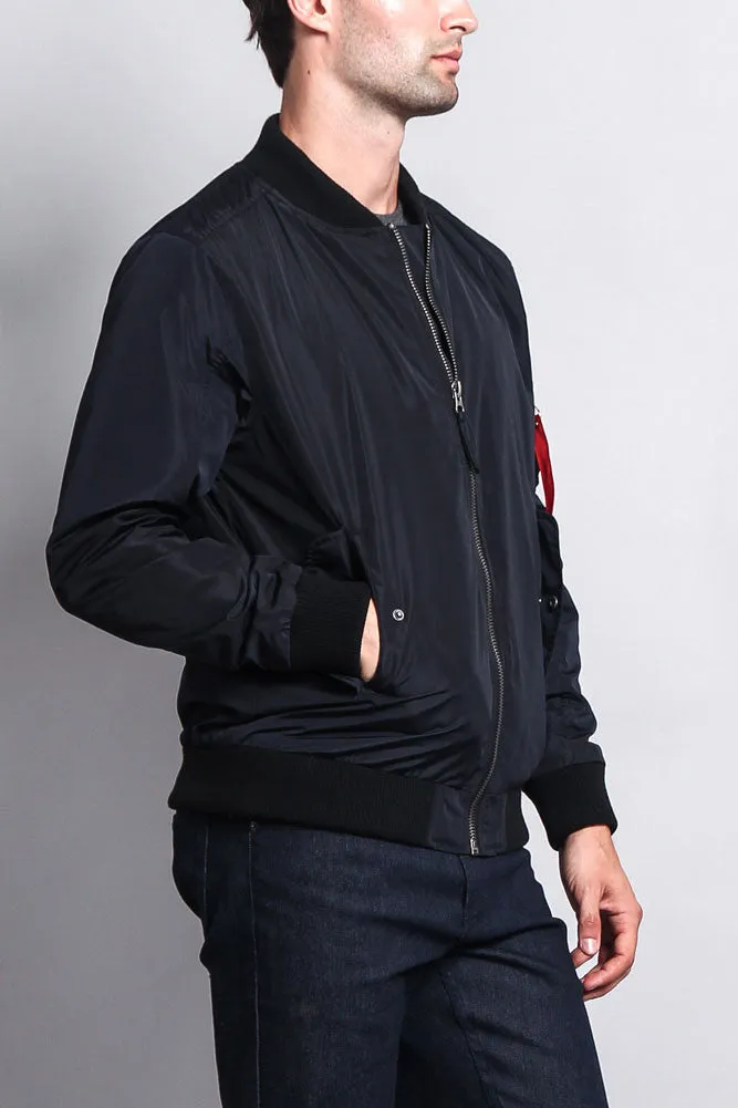 Contrast Lightweight Bomber Flight Jacket