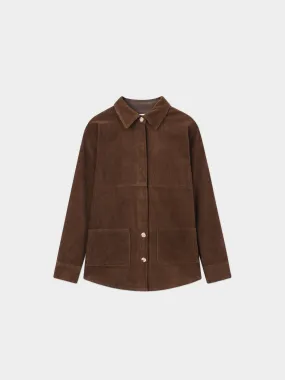 Corduroy Shacket-Brown