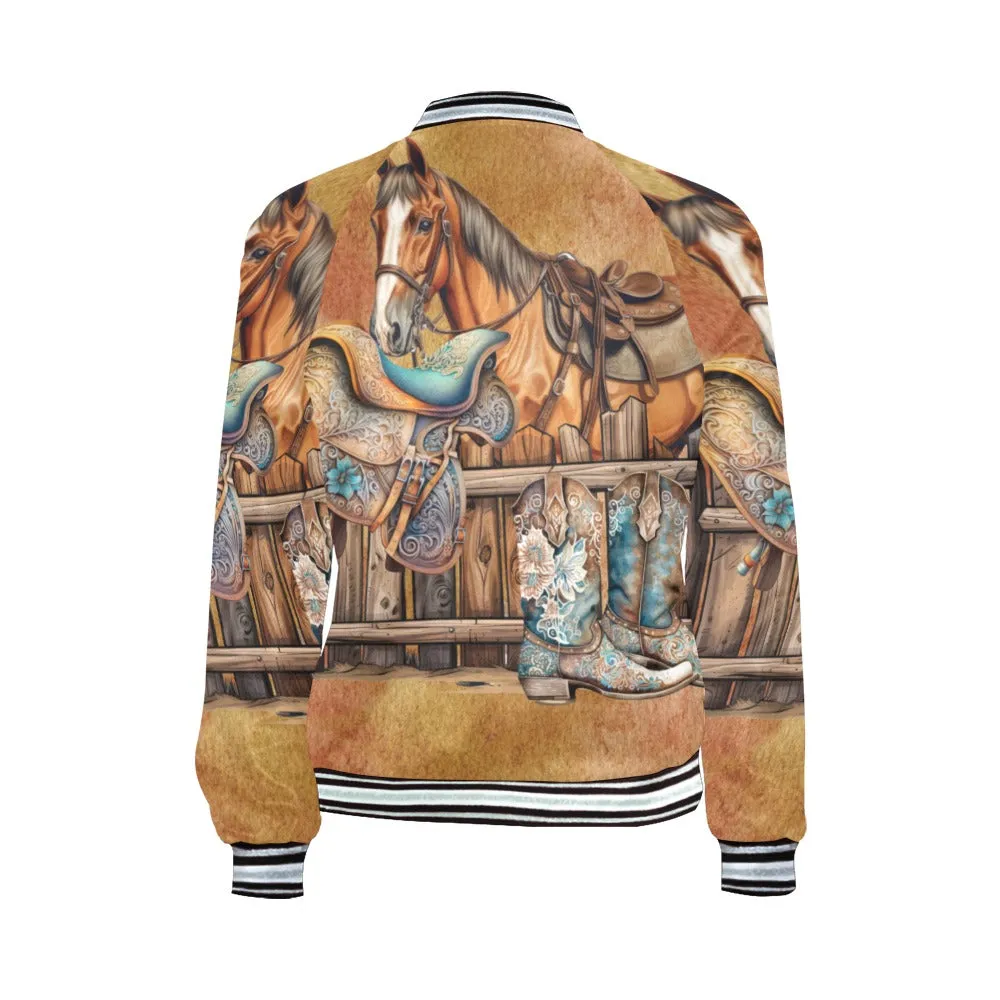 Country and Western Bomber Jacket for Women