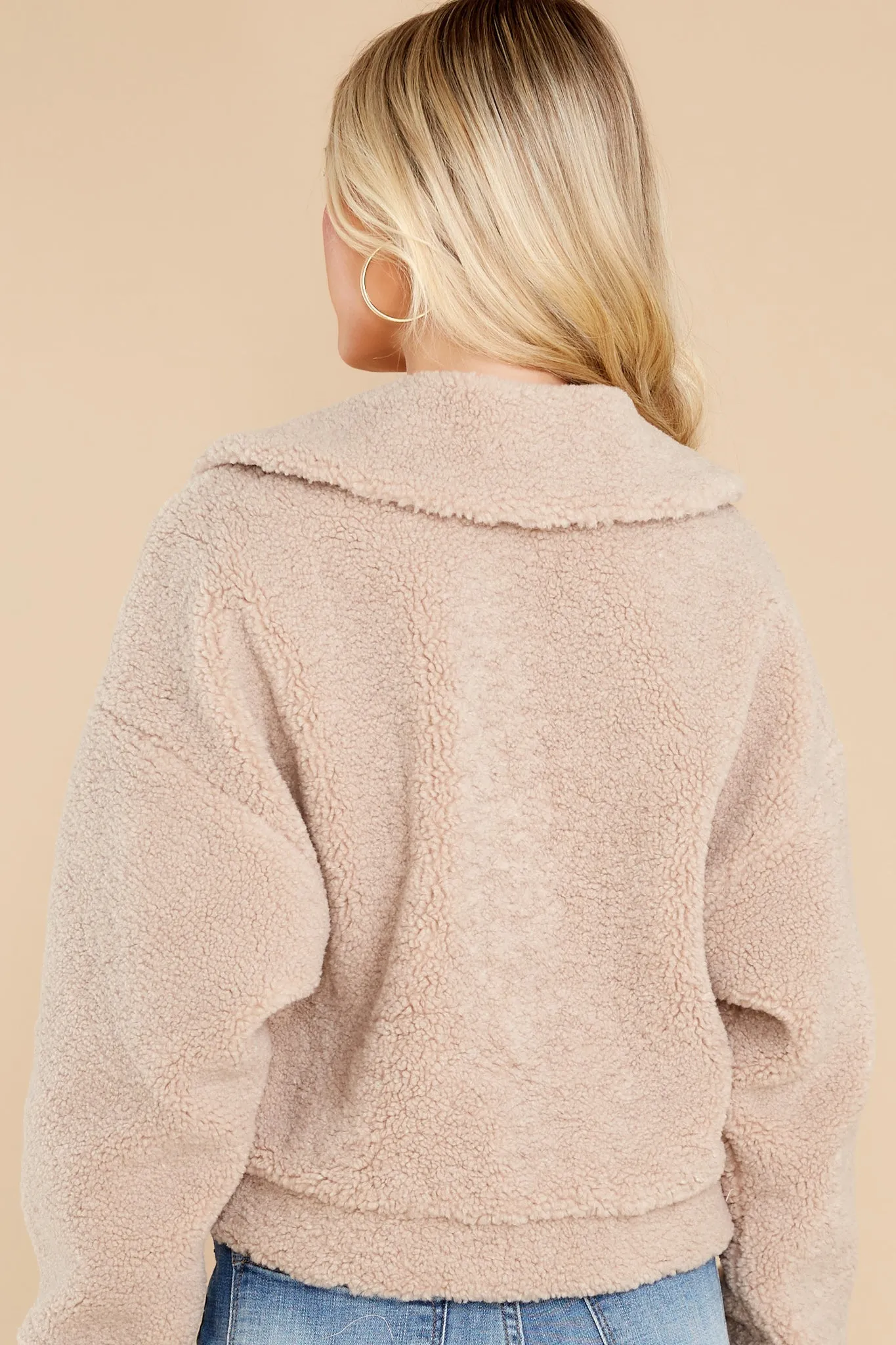 Cozy Evenings Light Tan Teddy Jacket