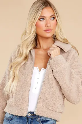 Cozy Evenings Light Tan Teddy Jacket