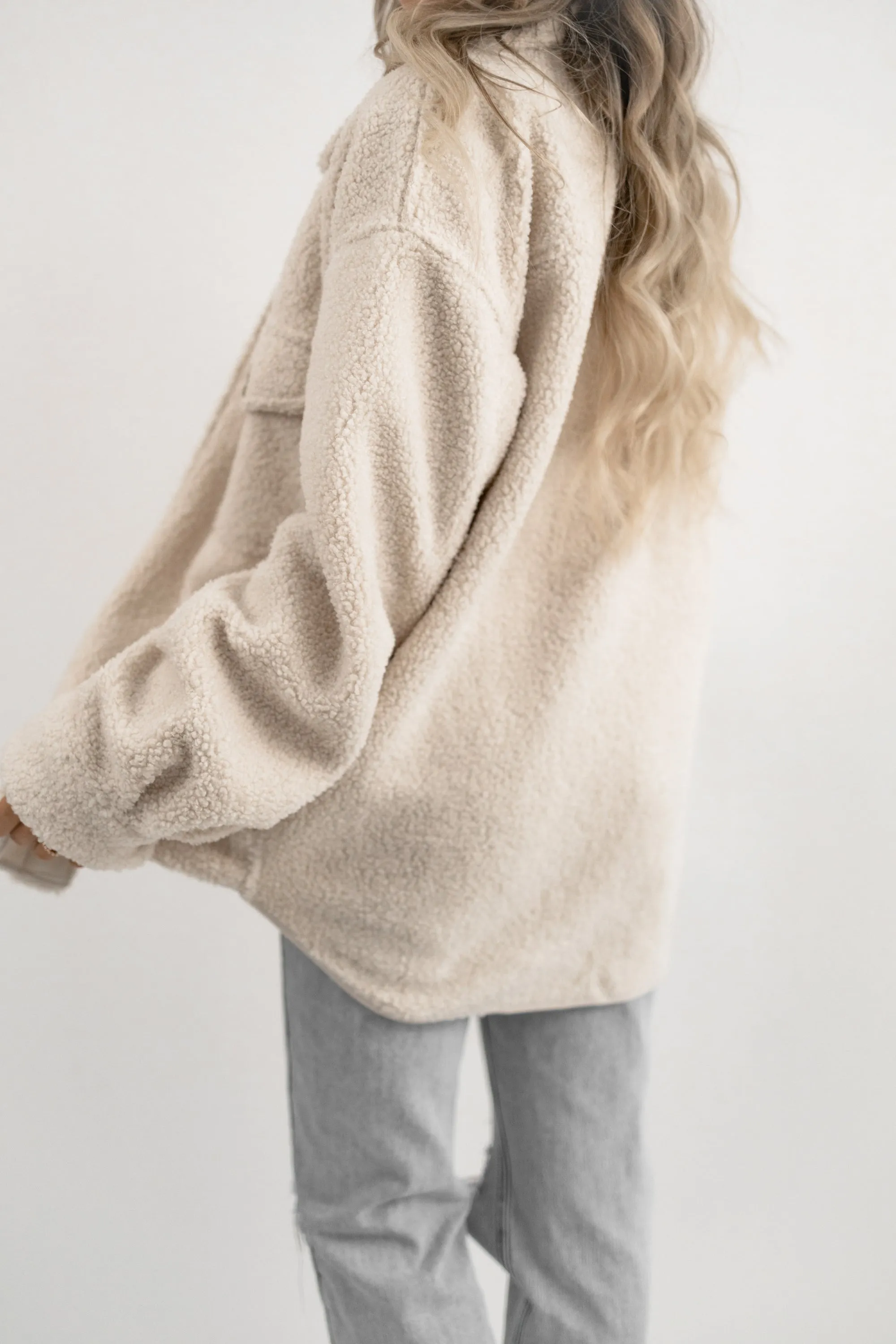 Cream Sherpa jacket