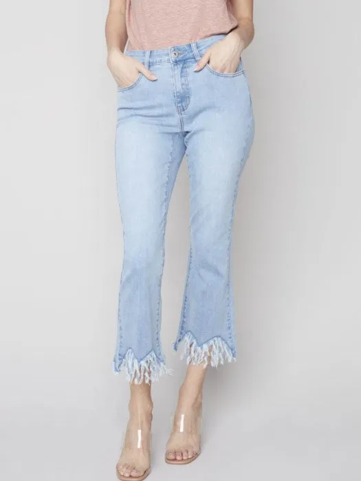 Cropped Feathered Hem