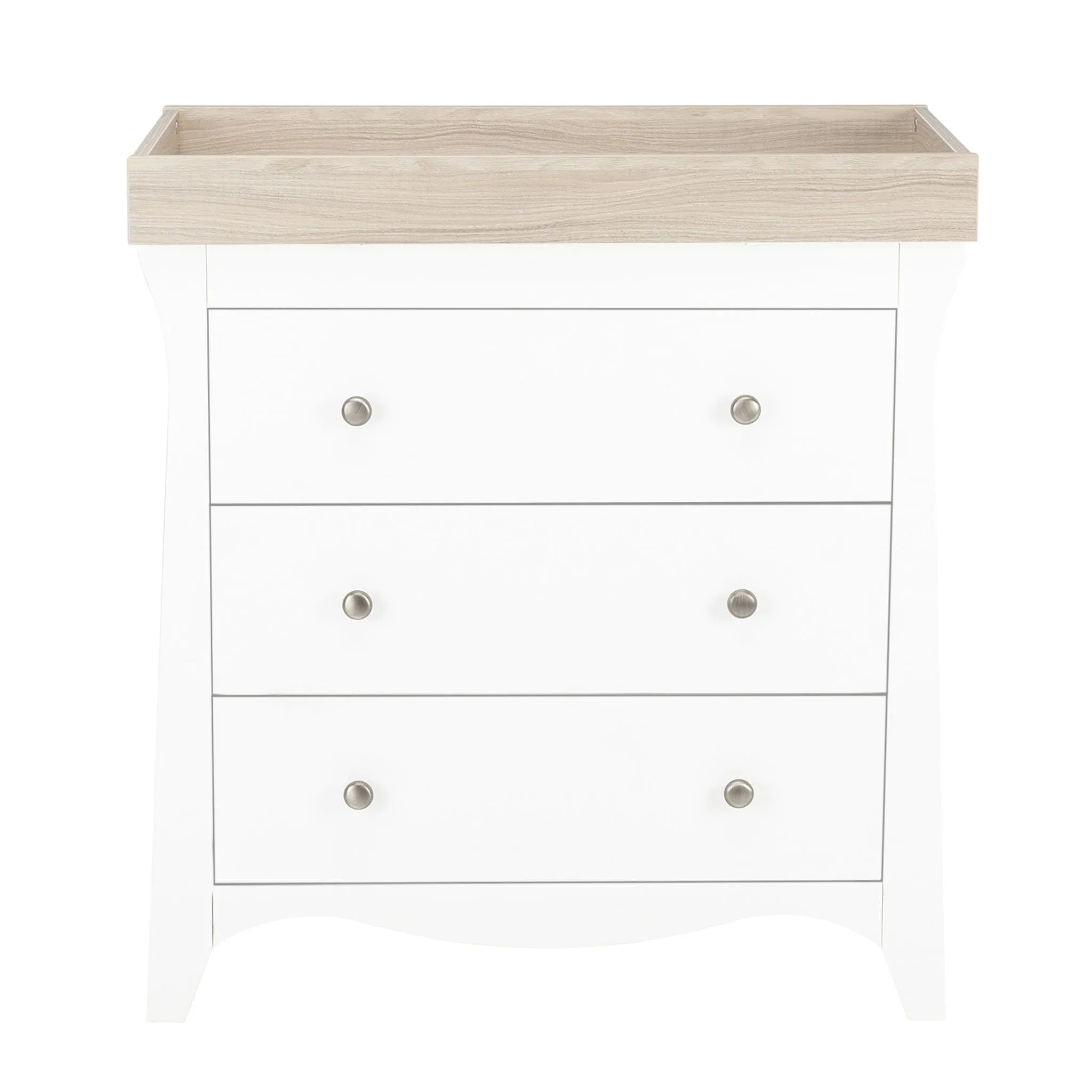 CuddleCo Clara 3 Piece Nursery Furniture Set in White/Ash