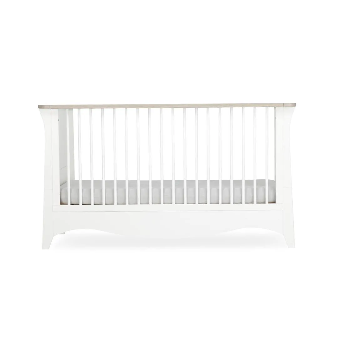 CuddleCo Clara 3 Piece Set 3-Drawer Dresser Cot Bed   Wardrobe - White/Ash