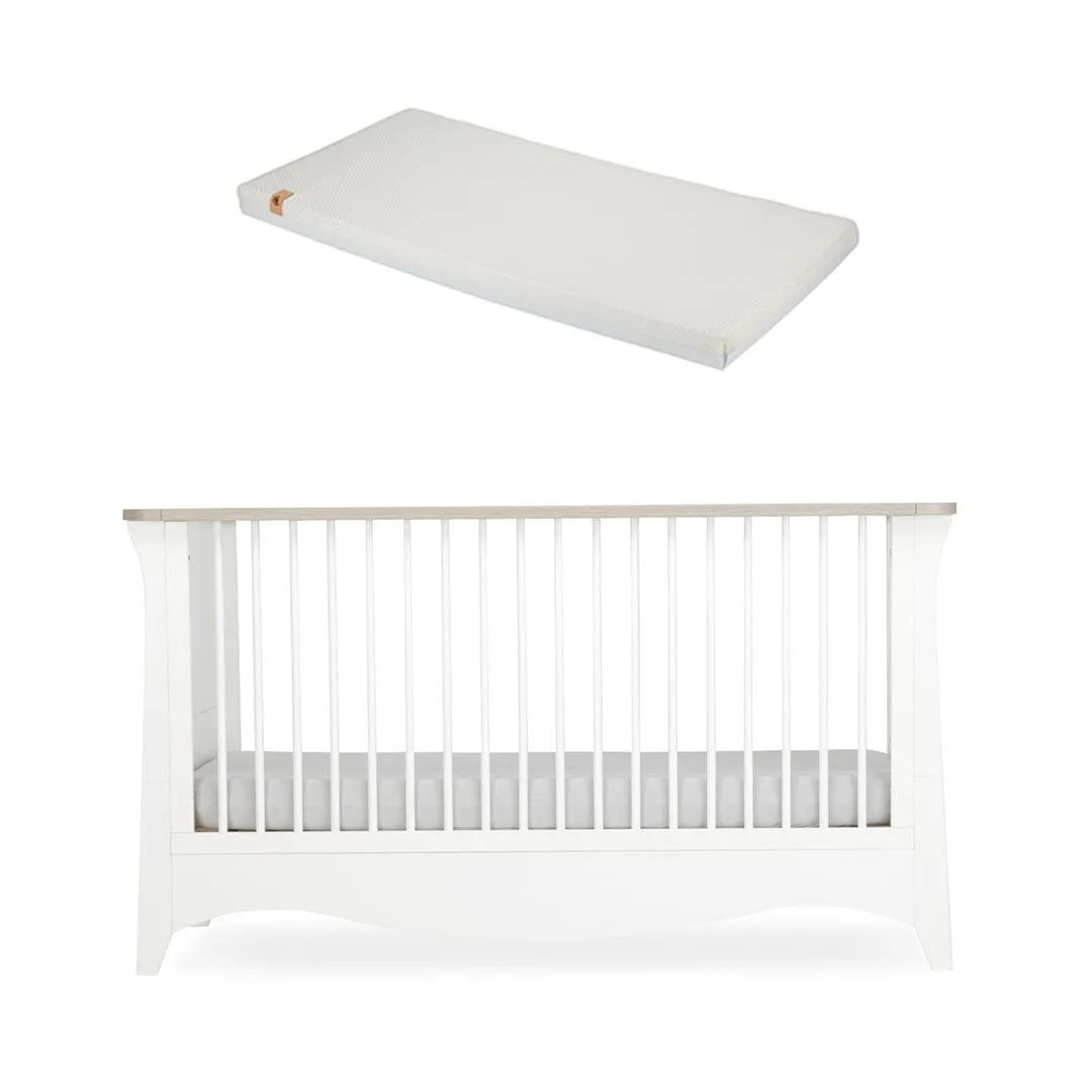 CuddleCo Clara Cot Bed - White/Ash