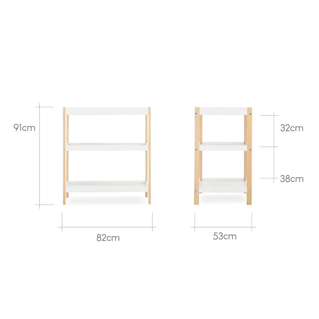 CuddleCo Nola 2 Piece Set Changer   Cot Bed - White/Natural