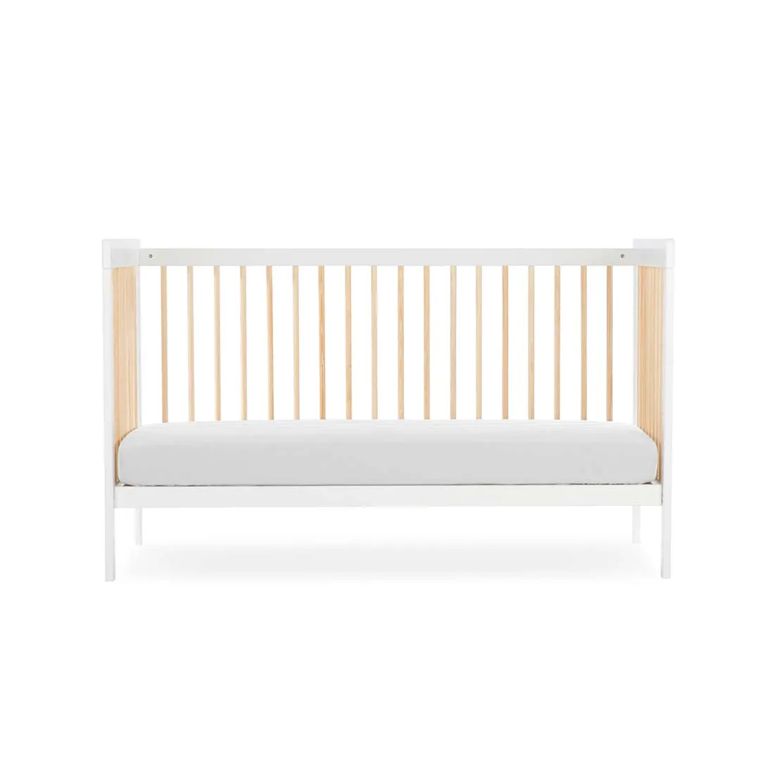 CuddleCo Nola 3 Piece Set Changer, Cot Bed   Clothes Rail - White/Natural