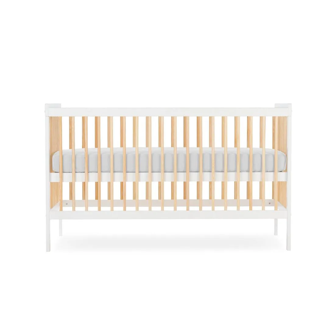 CuddleCo Nola Cot Bed - White/Natural