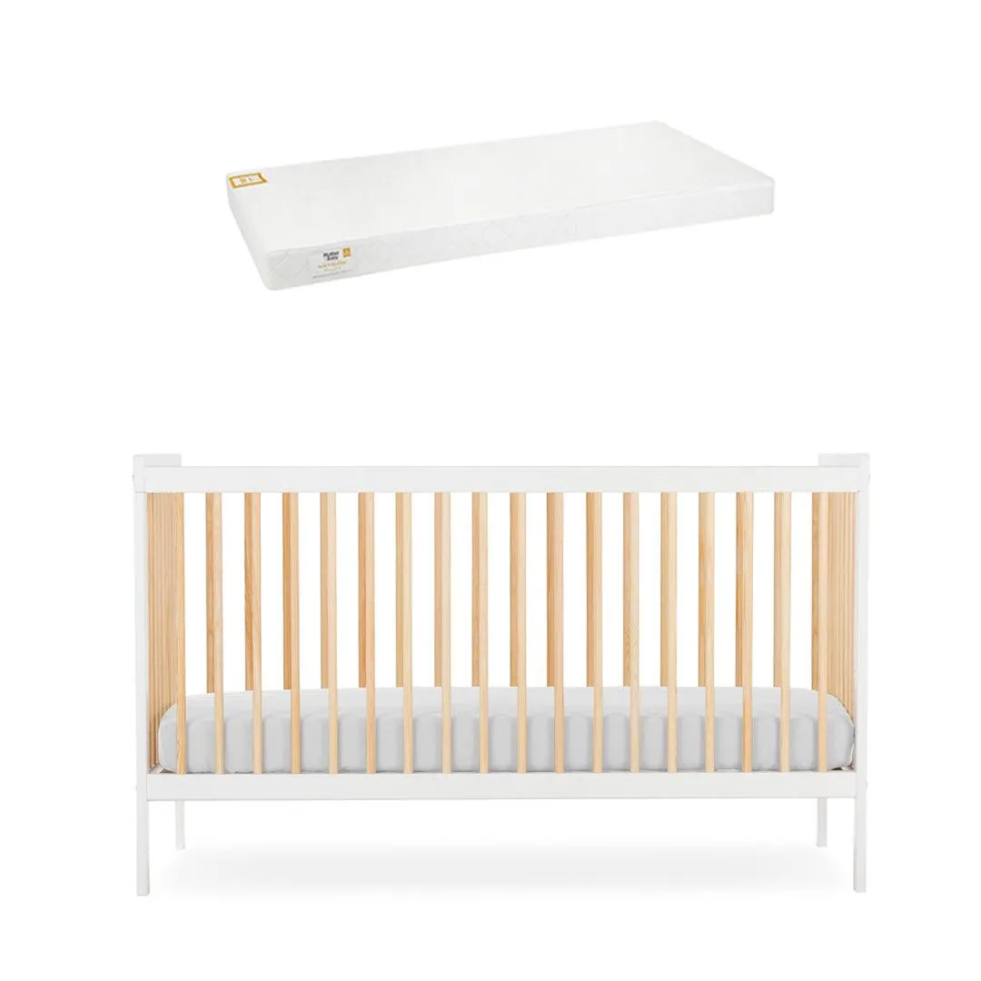 CuddleCo Nola Cot Bed - White/Natural