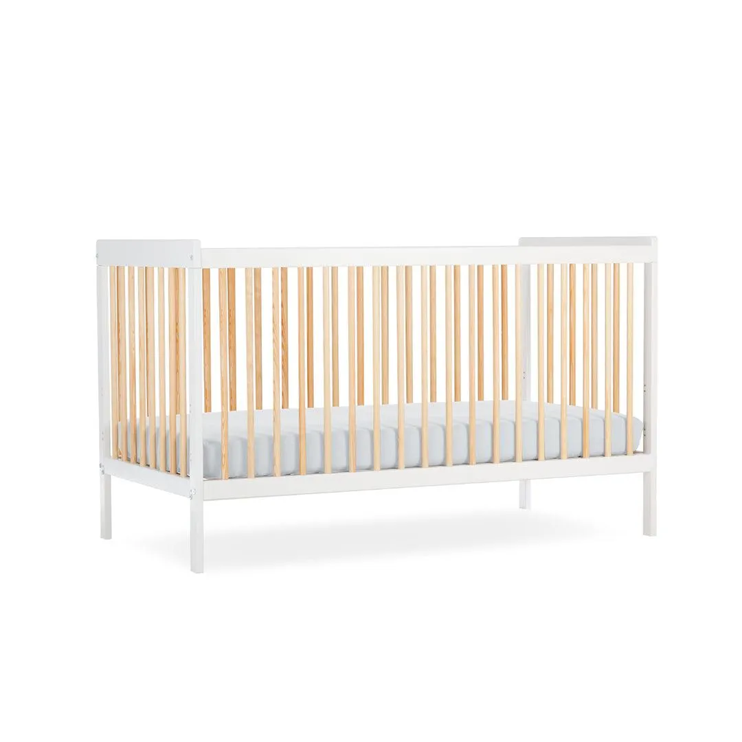 CuddleCo Nola Cot Bed - White/Natural