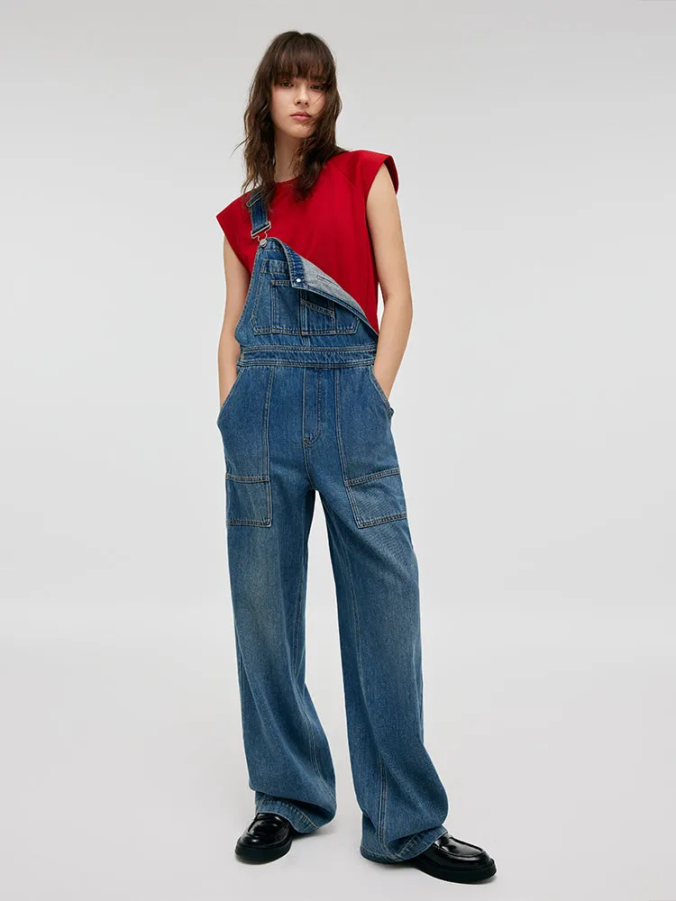 Denim Straight Full-Length Women Overalls