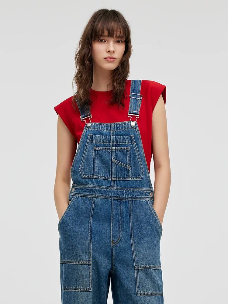 Denim Straight Full-Length Women Overalls