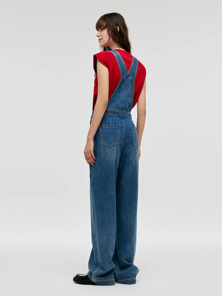 Denim Straight Full-Length Women Overalls