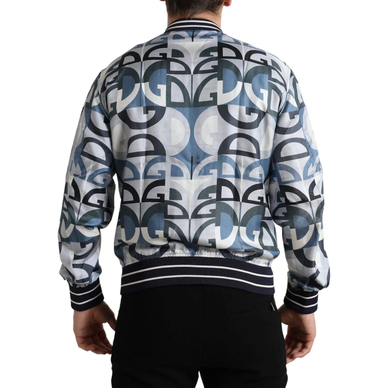 Dolce & Gabbana Multicolor Silk Bomber Jacket - Classic Elegance