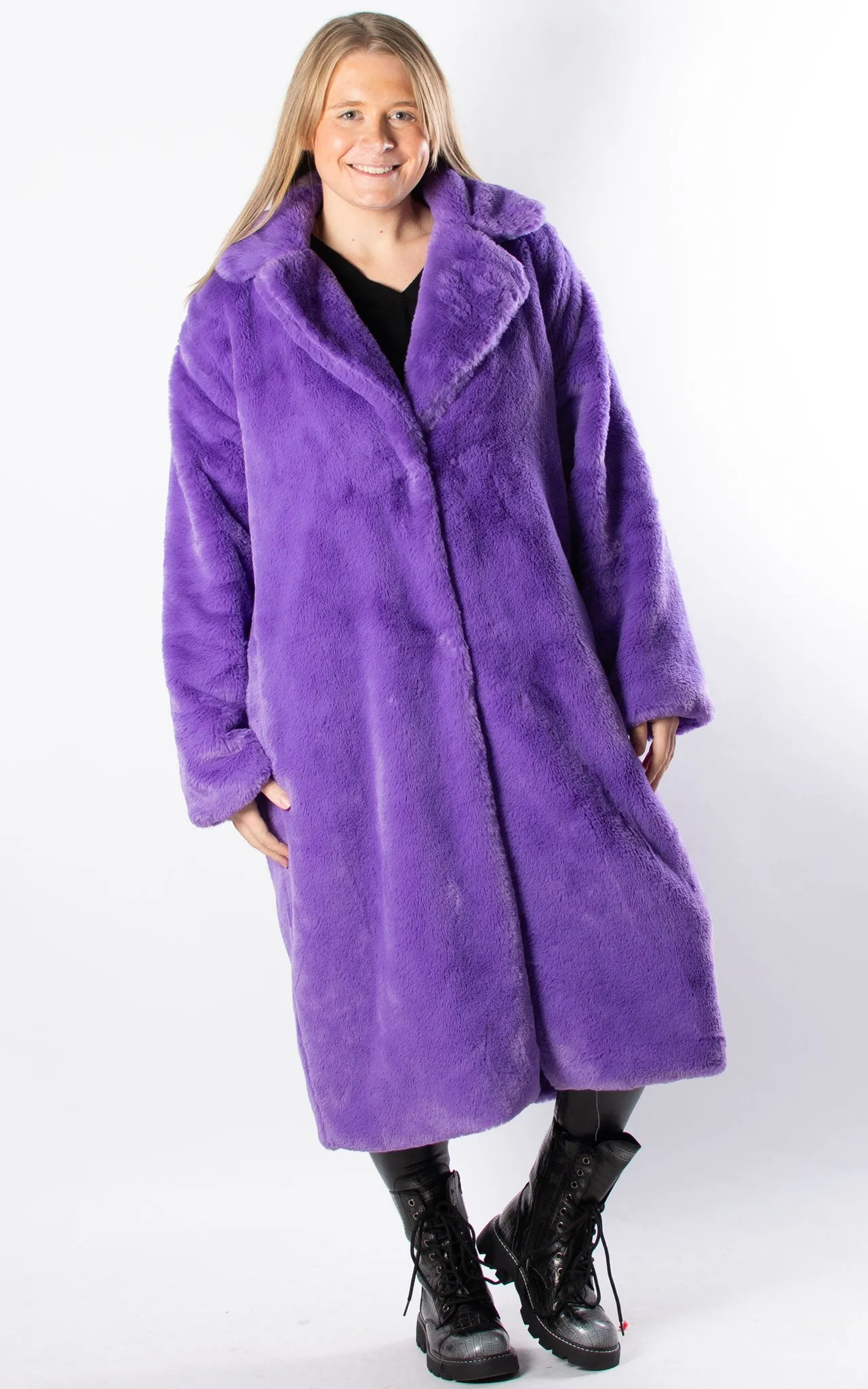 Faux Fur Coat | Violet