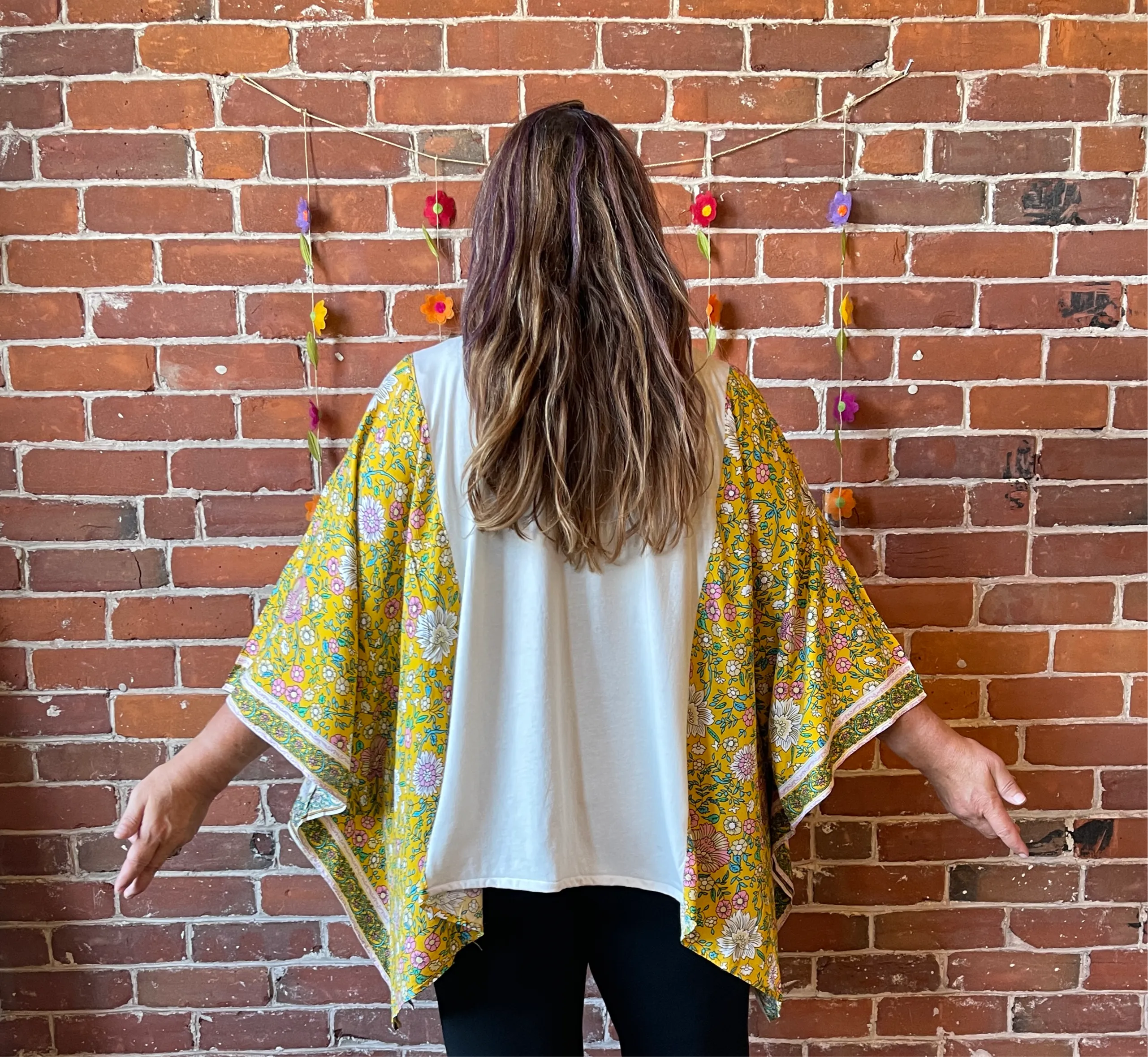 Fleetwood Mac Butterfly Inspired Retro Floral Poncho